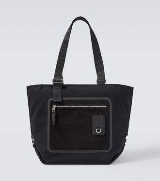 Loewe Flex Medium canvas and suede tote bag