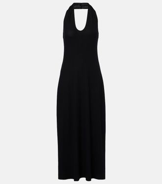 Leset Lauren halterneck jersey midi dress