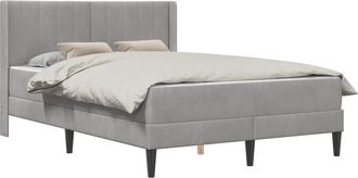 vidaXL Estructura De Cama Con Colch&oacute;n Gris Claro 140 X 190 Cm Vidaxl