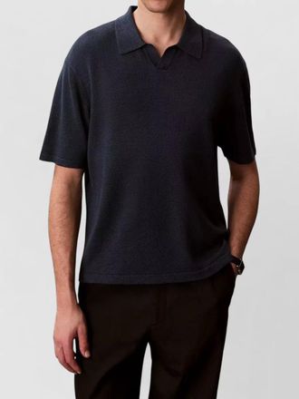 Calvin Klein linen blend johnny polo knit shirt