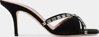 Malone Souliers Penn 70MM Embellished Suede Sandals