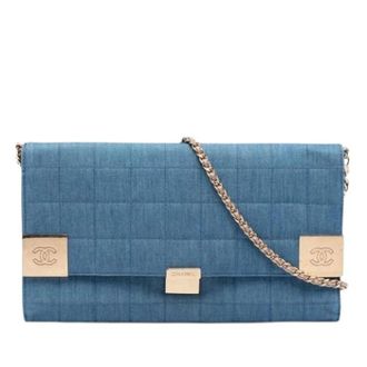 Chanel Pre-owned Quilted Denim Shoulder Bag - Dames - Pre-owned - Blauw - Maat: ONE Size Denim