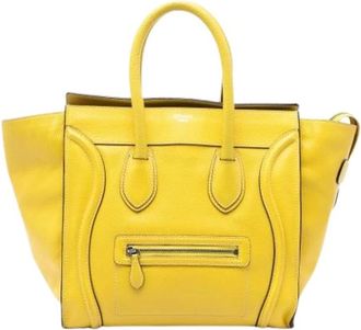 Celine Pre-owned Mini Luggage Tote - Dames - Vintage Handtas - Geel - ONE Size - Leer - Vintage