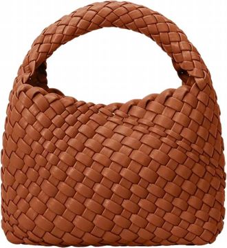 Melie Bianco Sylvie Small Recycled Vegan Top Handle Bag In Saddle