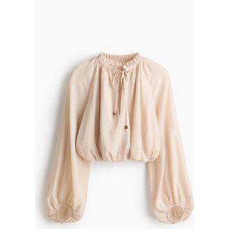 H&M Oversized Cr&ecirc;pe Blouse in Pale Orange at Nordstrom, Size Xx-Large