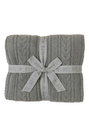 Barefoot Dreams CozyChic Cable Throw Blanket in Laurel Green at Nordstrom, Size One Size Oz