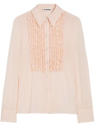 Jil Sander ruffle shirt - women - Viscose - 36 - Pink