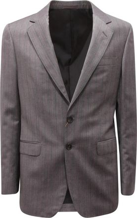 Gucci Wollen Jas Drop 7 Gevoerd - Heren - Blazers - Grijs - M - Wol - Jassen