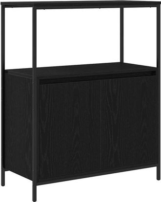 vidaXL Mueble De Ba&ntilde;o Con Estantes Roble Negro 76,5x35x95 Cm Vidaxl