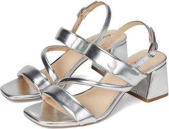 Life Stride Celia Slingbacks High Womens Heels Silver Metallic : 7.5 W (C), Leather