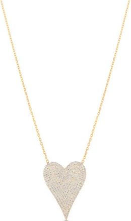 SHYMI Jumbo Pavé Heart Pendant Necklace in Gold at Nordstrom