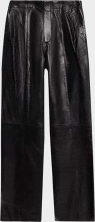 Ulla Johnson Tullia Leather Straight-Leg Trousers