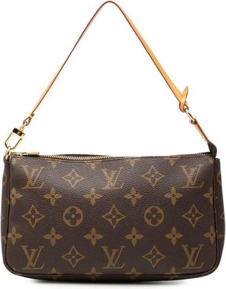 Louis Vuitton Pre-owned Shoulder Bags, female, Brown, Size: ONE SIZE Pre-owned Vintage Monogram Canvas Pochette Accessoires Shoulder Bag