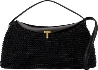 Toteme Womens T-Lock Top Handle Bag Black Calfskin