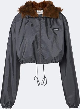 Miu Miu Shearling-trimmed technical jacket