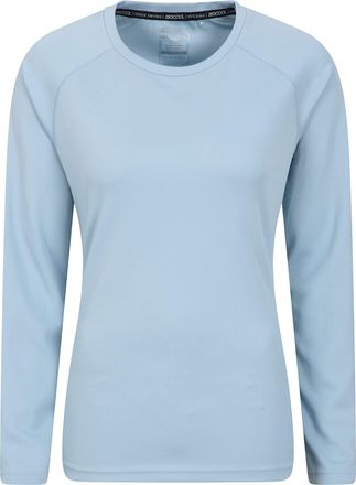 Mountain Warehouse Endurance Womens Top - Lightweight Ladies Top, Long Sleeve Tee, Quick Drying Tshirt, UV Protection Tee Shirt - for Spring Summer Travel Pale Blue Wome