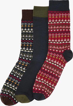 Barbour Mens Barbour MARLOW FAIR ISLE SOCK 3 Pack Gift Box Mens Multicolour