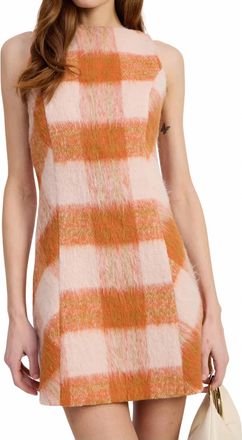 En Saison Elizabeth Mini Dress In Orange Plaid