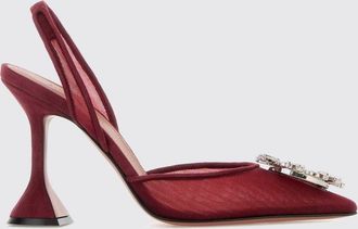 Amina Muaddi Slingback Begum in nylon a rete con fibbia gioiello