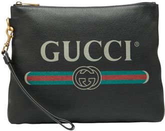 Gucci Black Leather Clutch Bag (Pre-Owned)