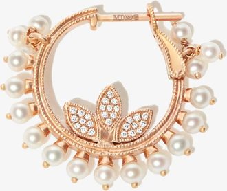 Maria Tash 18K Rose Gold Coronet Pearl Hoop Earring - Womens - 18kt Gold/Pearl