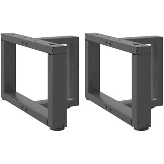 vidaXL Vidaxl - Patas Para Mesa De Centro En Forma De T (2 Unidades), Antracita, 50 X 25 X (30-31) Cm, Acero