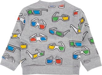 Stella McCartney Boys 3d Glasses-Print Cotton Sweatshirt Gray Sweater
