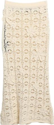 Pinko Anthemis Rok - Dames - Midirokken - Beige - S - Katoen - Rokken