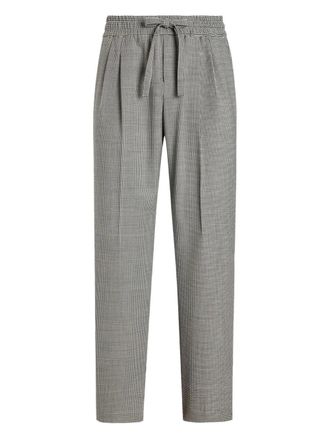 Dolce & Gabbana houndstooth pleat-detail trousers - men - Polyamide/Virgin Wool/Elastane - 52 - Grey