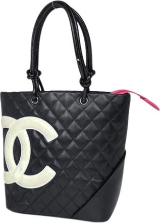 Chanel Pre-owned Tote Bags, female, Black, Size: ONE SIZE Pre-owned Leather Tote Bag