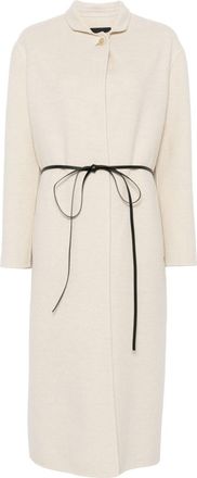 Fabiana Filippi belted coat - women - Virgin Wool/Wool/Polyamide/Cotton/Polyester - 40 - Neutrals