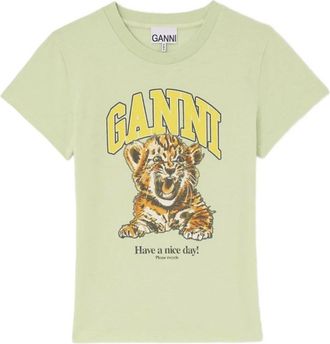 Ganni Mujer, Camisetas, Verde, Talla: XS