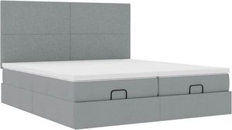 vidaXL Estructura De Cama Otomana Colchones Tela Gris Claro 180x200cm Vidaxl