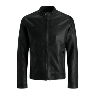 Jack & Jones Zwarte Eco-Leren Polyamide Herenjas - Heren - Zomerjassen - Zwart - XL - Leer - Jassen