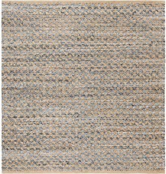 Safavieh Alfombra costero de yute azul/beige, 122 x 122 cm