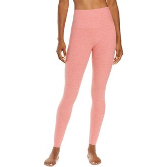 Beyond Yoga Caught in the Midi High Waist Leggings in Chilli Red Heather at Nordstrom, Size X-Large