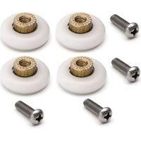 OEM Juego De 4 Rodillos De Repuesto Para Puertas Correderas De Ducha Con Tornillos M6. Di&aacute;metro 20 Mm. - Crezuo