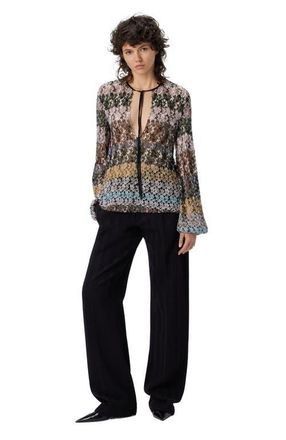 Missoni Crew Neck Blouse In Embroidered Lace in Multicoloured at Nordstrom, Size 38 It