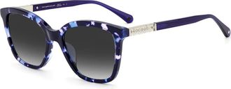 Kate Spade New York Blauw Havana Zonnebril Reena/S - Dames - Zonnebrillen - Blauw - 53 MM - Accessoires