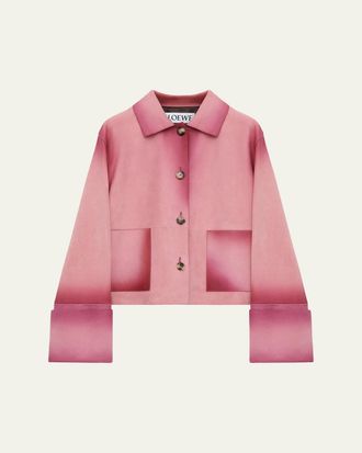 Loewe Turn-Up Cuffs Ombre Suede Jacket