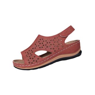 Generic Ladeis Wedge Sandals Breathable Casual Summer Sandal Solid Color Stylish Lightweight Slingback Comfortable Orthopedic Sandals with Strap Beach Outdoor