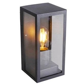 Trade Shop Trade Shop Traesio - Porta Lampada Esterno Vetro Vt8517 Grigio Matto E27 Ip44 Retro Illuminazione