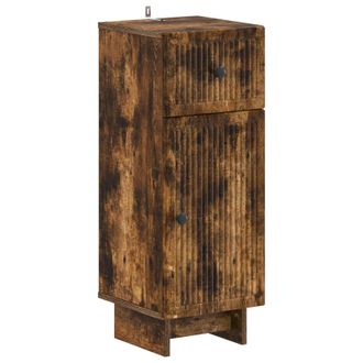 vidaXL Armario De Almacenamiento Para Ba&ntilde;o Ede Roble Ahumado Vidaxl