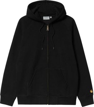 Carhartt Work in Progress Hooded Chase Jacket - Warm en Casual - Heren - Vesten met rits - Zwart - S - Katoen - Hoodies & sweatvesten