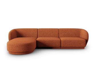 CXL by Christian Lacroix Sof&aacute; esquinero modular izquierdo 4 plazas chenilla terracota mezcla