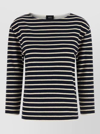 A.P.C. boat neck striped sweater long sleeves