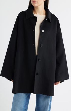 Bernardo Double Face Car Coat in Black at Nordstrom Rack, Size X-Large