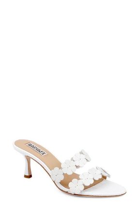 Badgley Mischka Watertown Pointed Toe Slide Sandal in White Leather at Nordstrom, Size 6.5