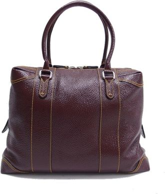 Fendi Bordeaux Burgundy Patent Leather Boston Bag Shoulder Bag Tote Bag (Pre-Owned)