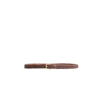 Saint Laurent Cassandre Braided Leather Belt